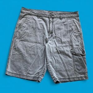 Vans Y2K Relaxed Fit Gray Cargo Shorts Mens 34x11 skater